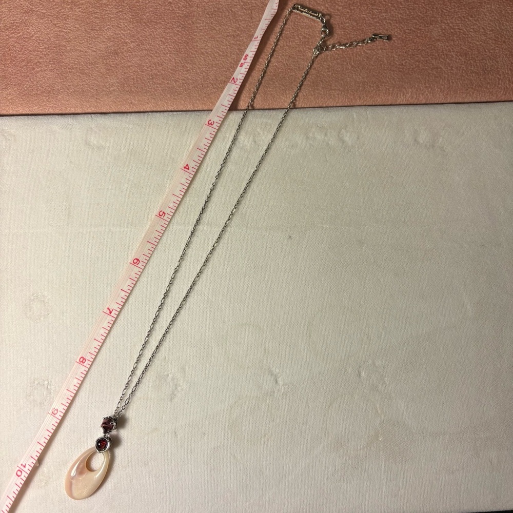 Elle Sterling Silver, Shell and Garnet Necklace - Picture 4 of 6